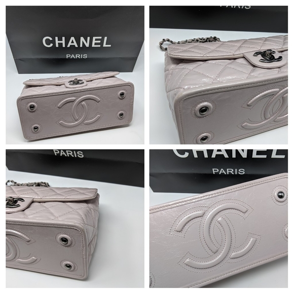 🦄🎉CHANEL Pink Bag Glazed Leather Flap Bag! Super Rare Color! Limited Edition - Picture 3 of 16